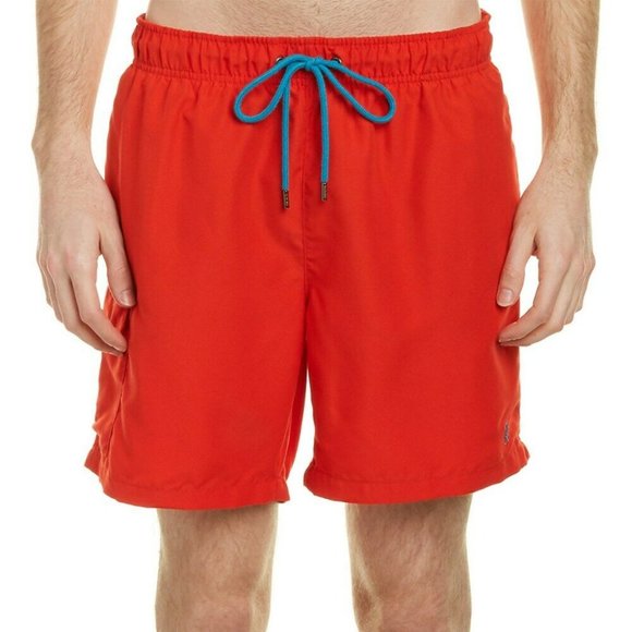 NWT Ike Behar Men's Swim Trunks Shorts Red Large L